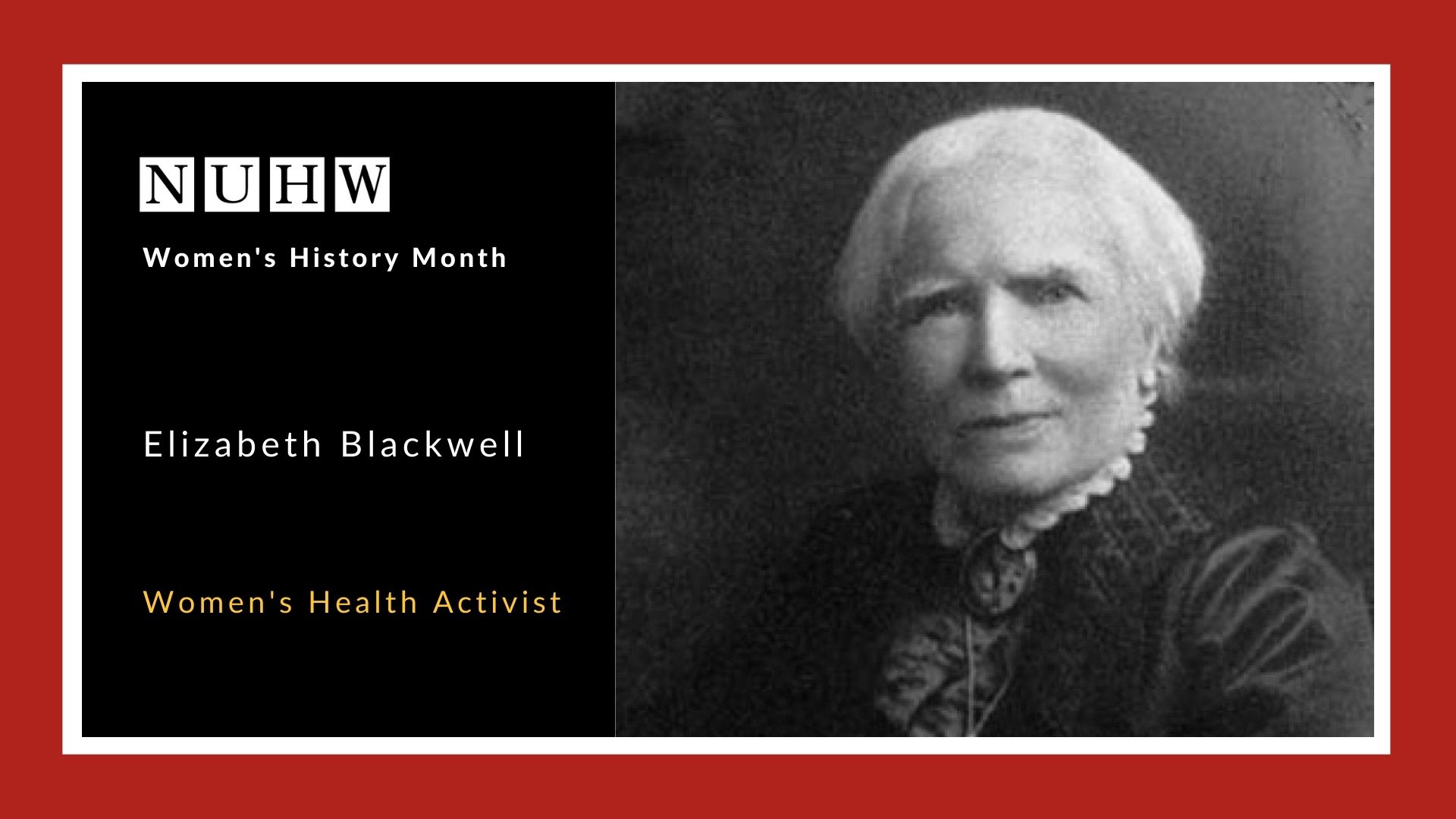 Elizabeth Blackwell: One woman play as part of Public Health Week, News