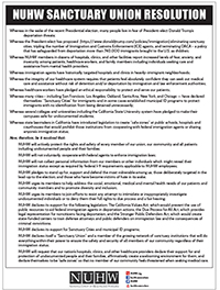 NUHW Sanctuary Union Resolution