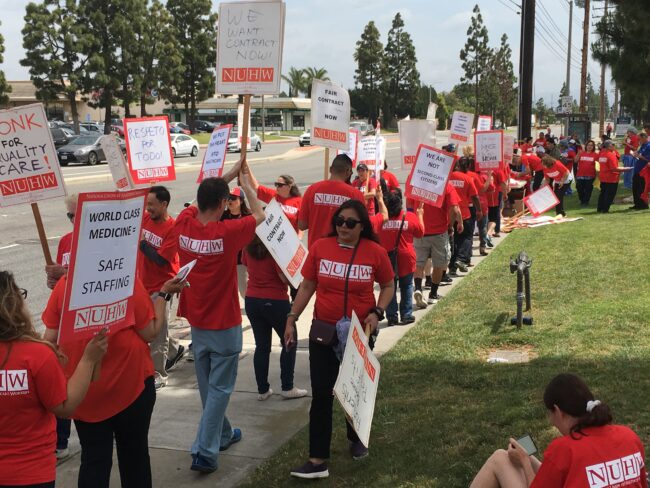 Hundreds of caregivers rallied for a fair contract.
