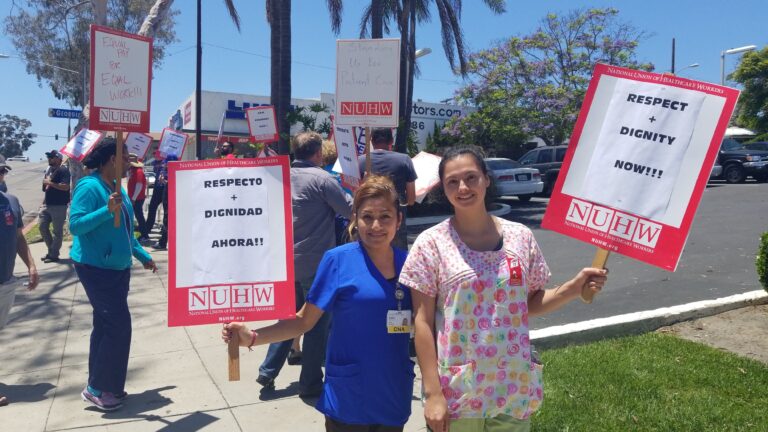 NUHW members picket Kindred San Diego Hospital National